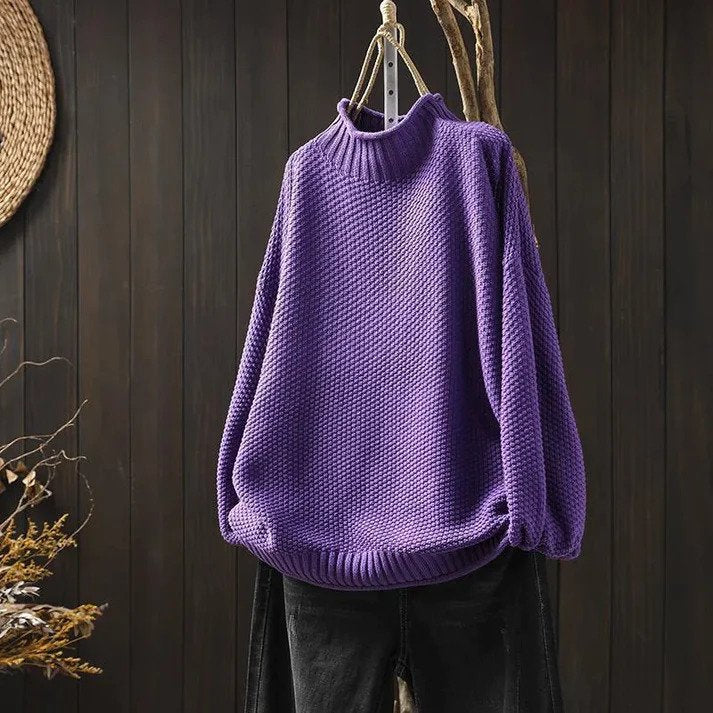 Levoire | Pull À Col Roulé En Tricot Pour Les Jours Frais Taille unique Lila