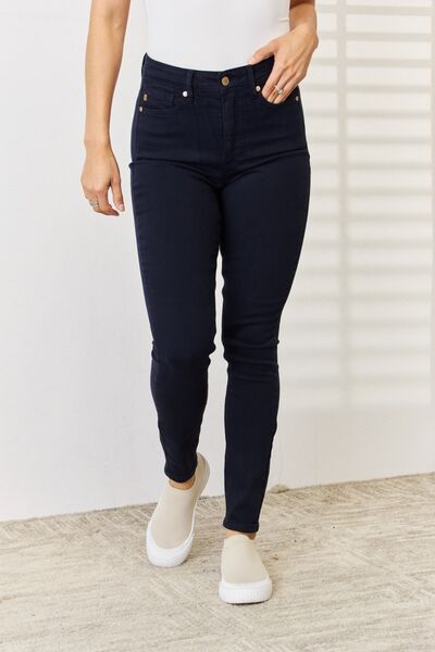 Levoire | Jeans Skinny Noirs Teintés Avec Contrôle Du Ventre