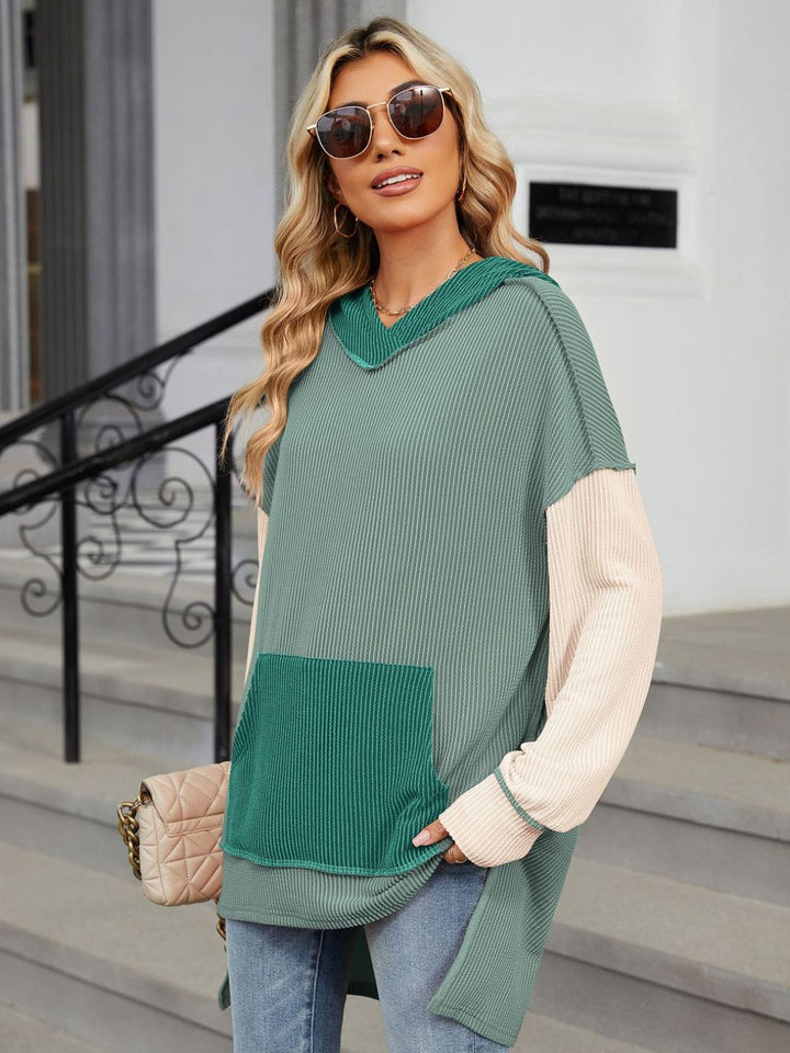 Levoire | Double Take Contrast Hoodie T-shirt à manches longues