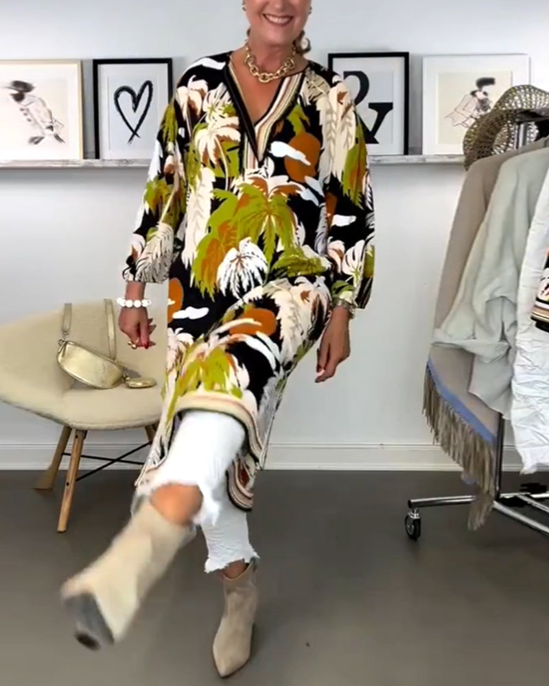 Levoire | Robe Avec Imprimé En Noix De Coco Et Encolure En V