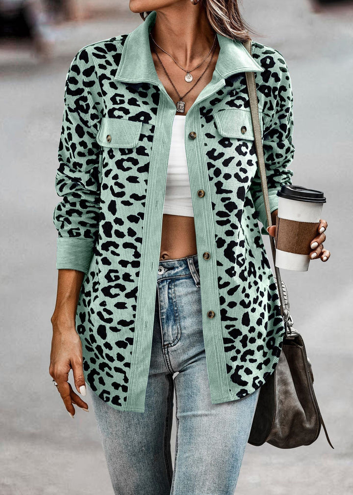 Levoire | Veste À Imprimé Léopard Pour Femme Menthe verte