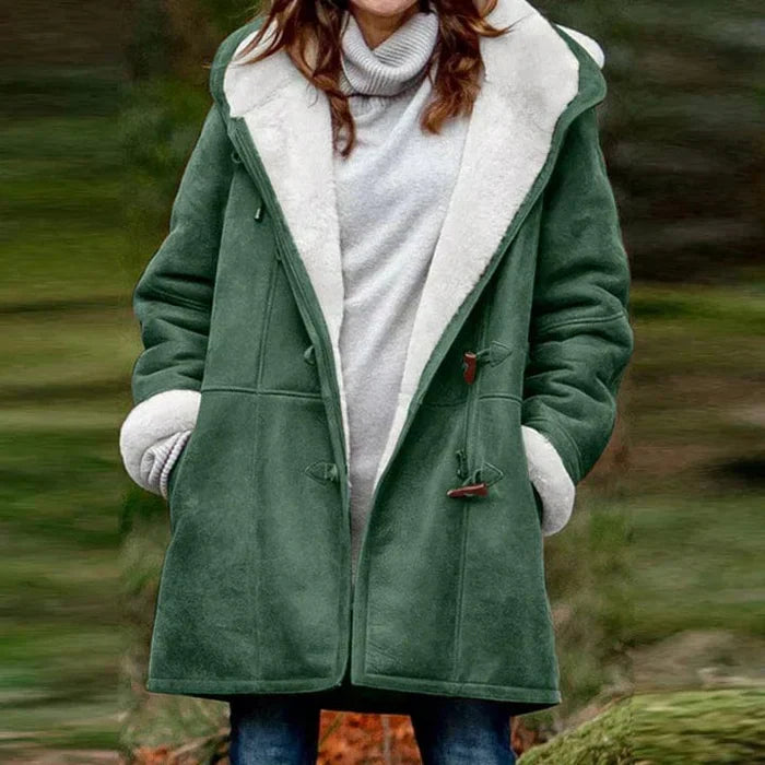 Levoire | Manteau À Capuche Aspect Cachemire Vert