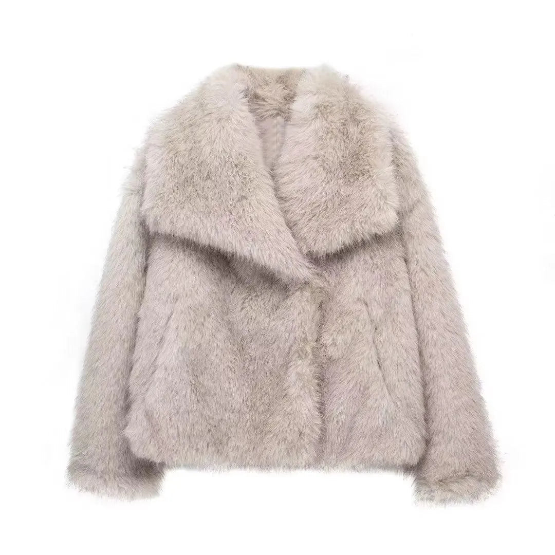Levoire | Manteau d'hiver en peluche Greige