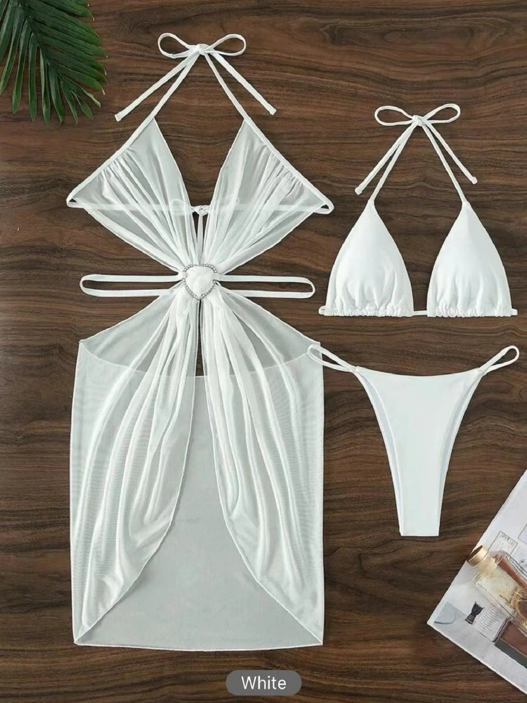 Levoire | Robe de bain une pièce pour femmes en couleur unie Blanc