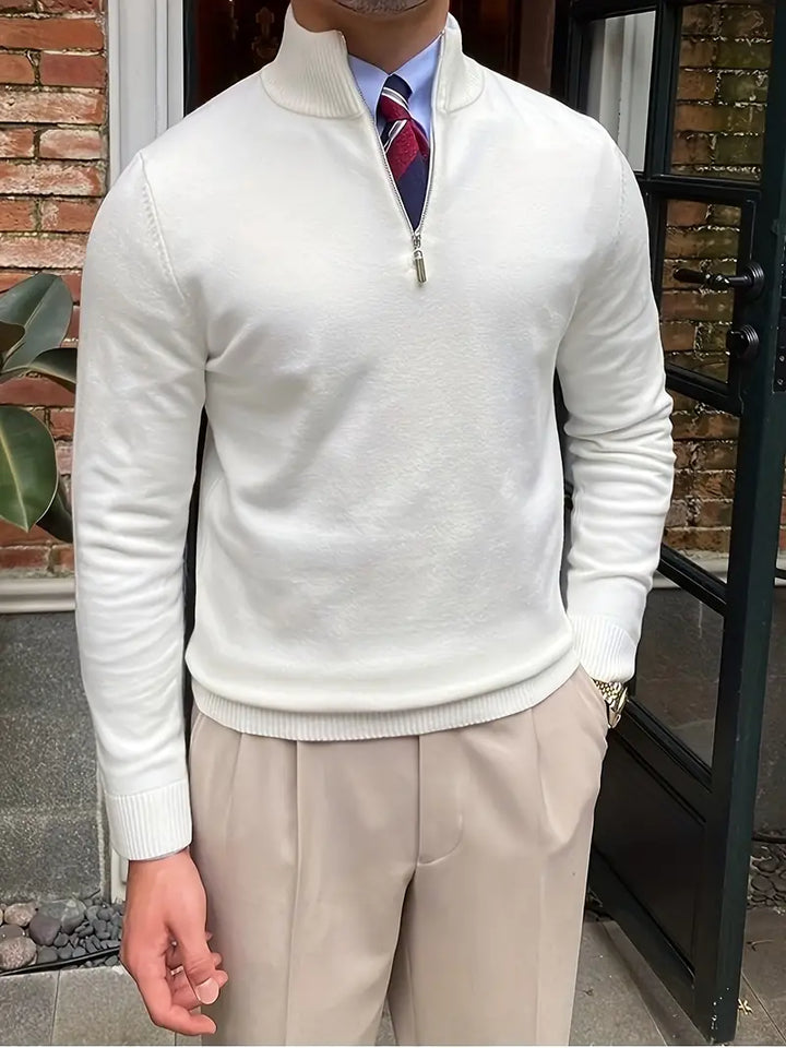 Levoire | Pull À Moitié Zippé Blanc