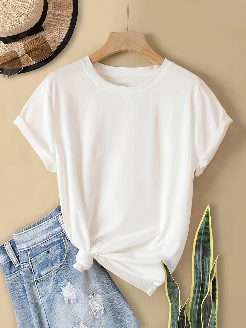 Levoire | T-Shirt Simple Et Épuré Avec Encolure Ronde Blanc