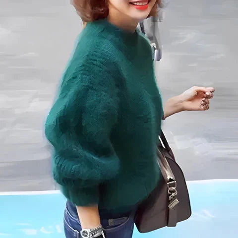 Levoire | Pull En Laine Angora Doux Et Luxueux Vert Une taille