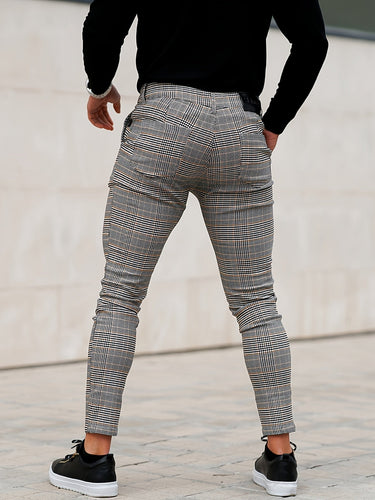 Levoire | Slim Fit Pantalons À Carreaux Pour Hommes