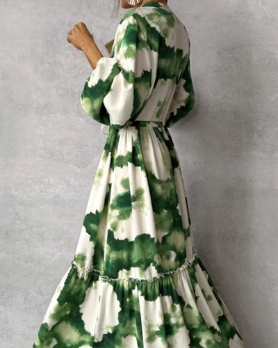 Levoire | Robe Tie-Dye Élégante Avec Cordon De Serrage En Patchwork