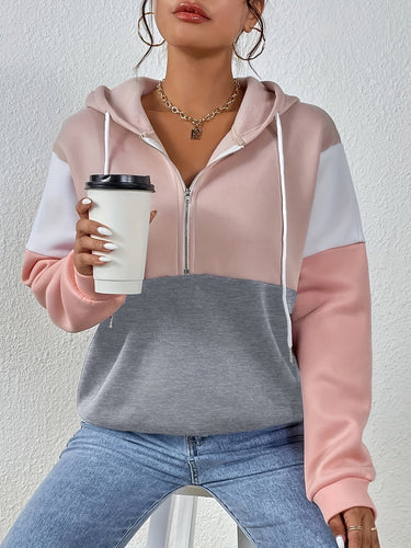 Levoire | Sweat À Capuche Zippé Élégant En Zones De Couleur