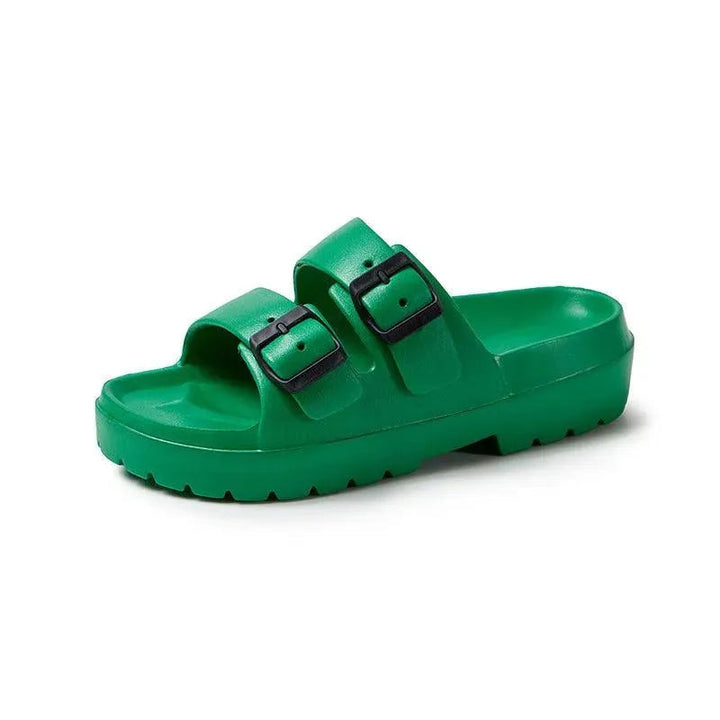 Levoire | Chaussures élégantes à double boucle - Confort et style pour l'été ! Vert