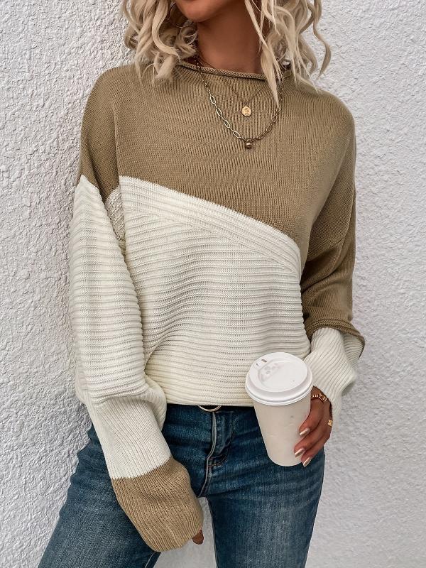 Levoire | Sweater En Maille Bicolore Élégante Beige