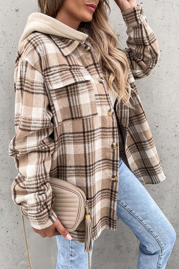 Levoire | Veste Élégante À Carreaux Avec Capuche