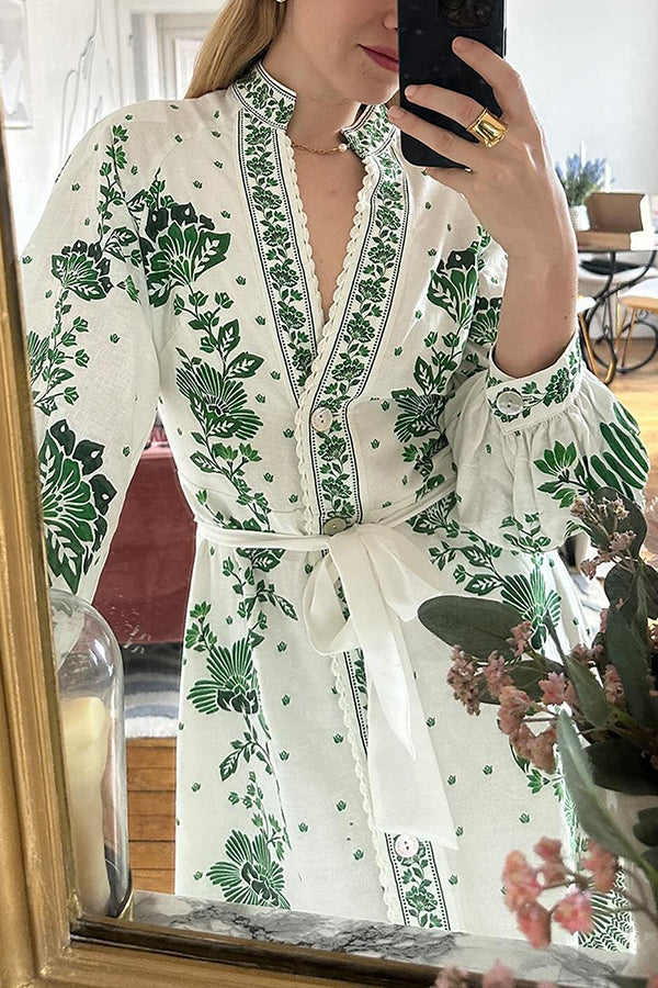 Levoire | Robe maxi à manches longues imprimée