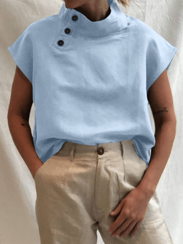 Levoire | Blouse à boutons lâches Bleu Clair
