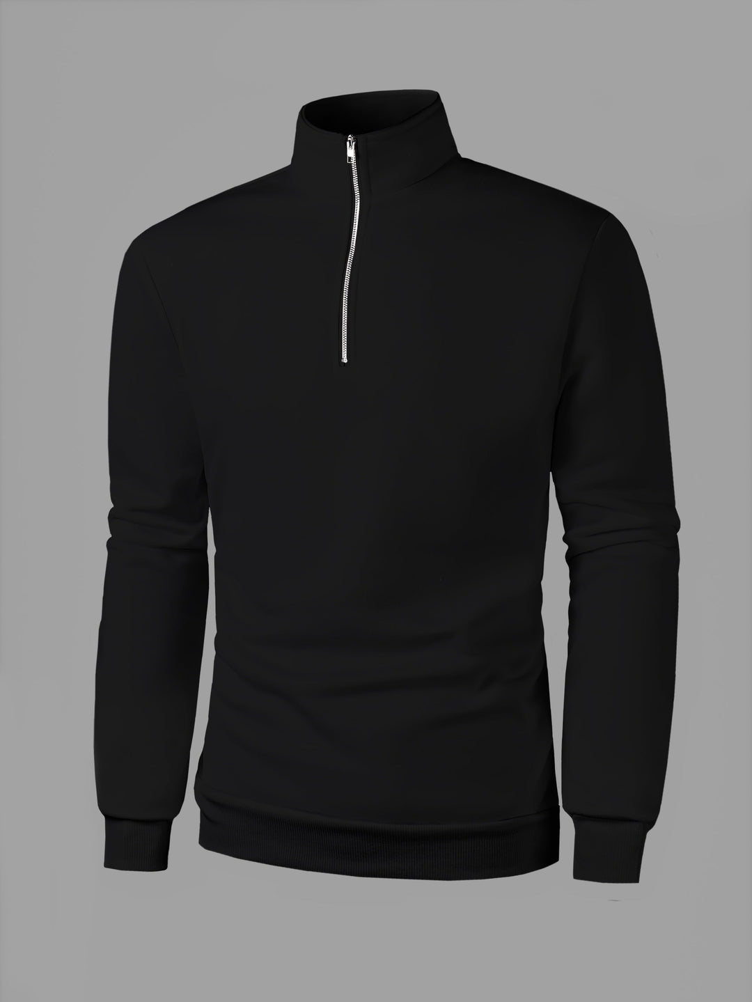 Levoire | Confortable Sweat-Shirt Homme Avec Zipp Noir