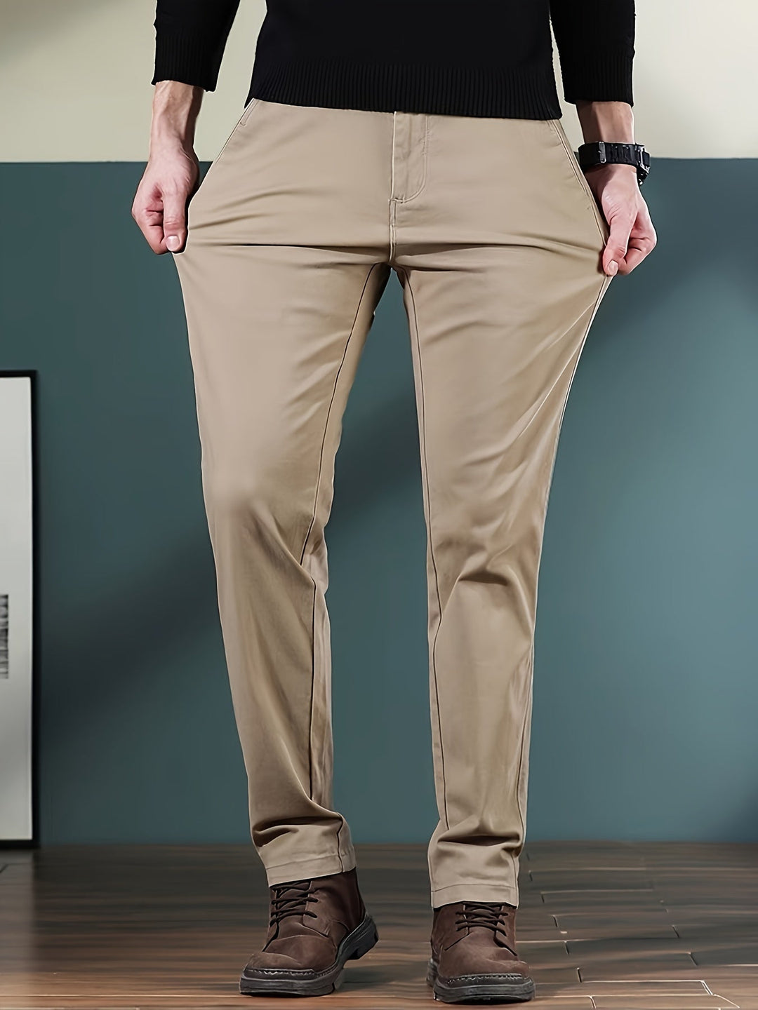 Levoire | Chino Léger À Coupe Classique Couleur kaki