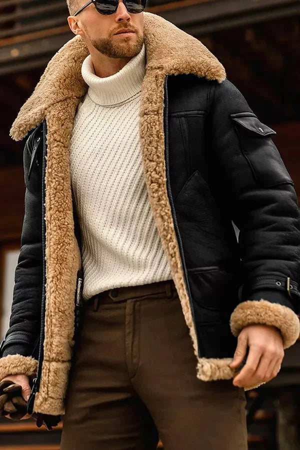 Levoire | Pilote Veste En Cuir Pour Hommes Noir
