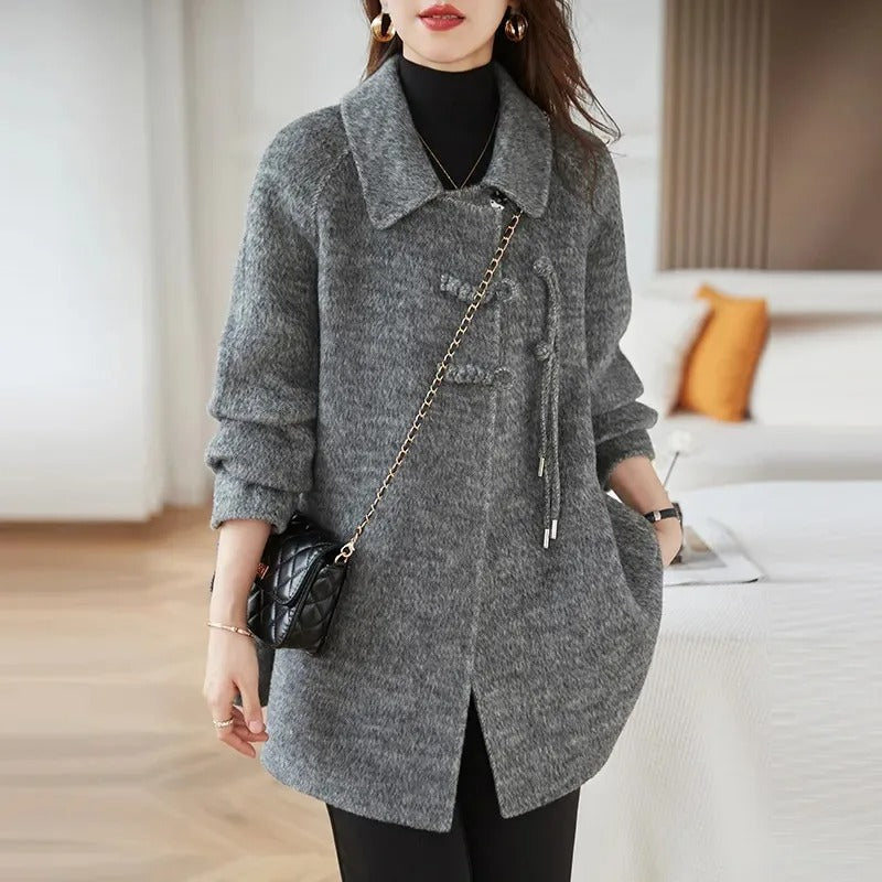 Levoire | Manteau En Laine Élégant Et Doux Gris foncé