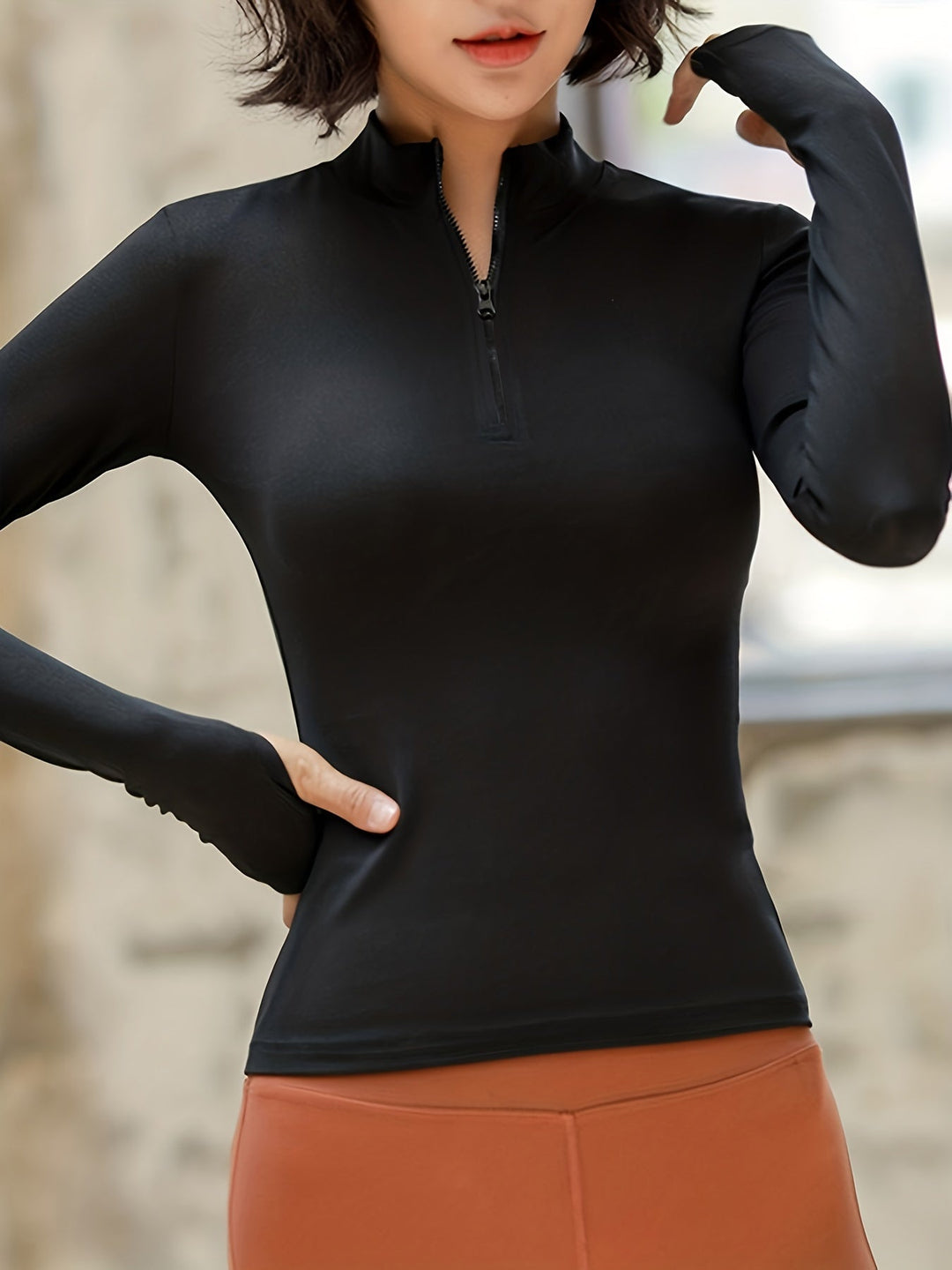 Levoire | T-Shirt Femme À Manches Longues Et Demi-Zip