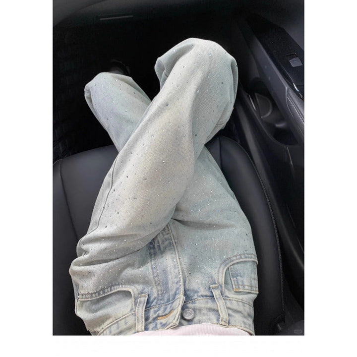 Levoire | Jean femme à jambe large avec des strass
