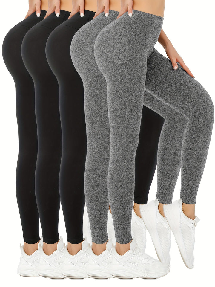 Levoire | 5 Pièces Leggings Taille Haute 3 Noir 2 Dentelle blanche