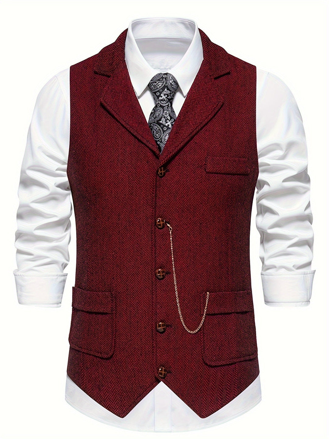 Levoire | Gilet Classique Pour Hommes Rouge