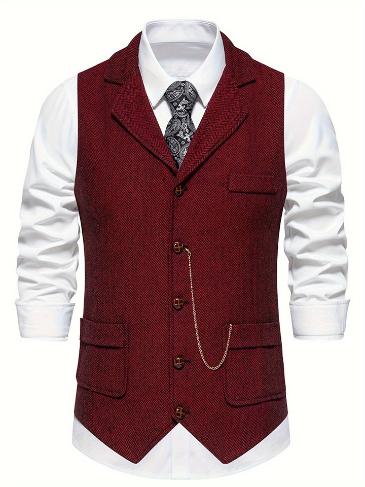 Levoire | Gilet Classique Pour Hommes Rouge