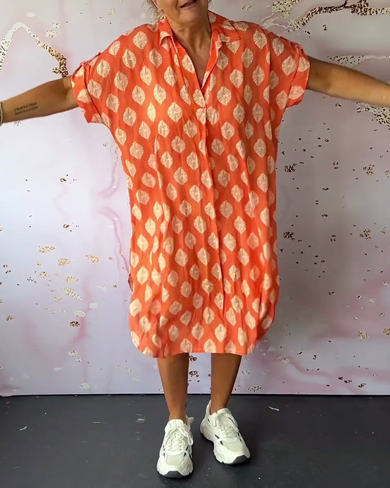 Levoire | Robe D'Été Ample Avec Col Revers Et Manches Courtes