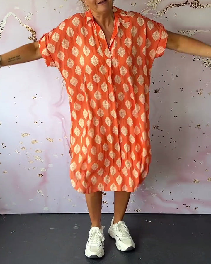Levoire | Robe D'Été Ample Avec Col Revers Et Manches Courtes
