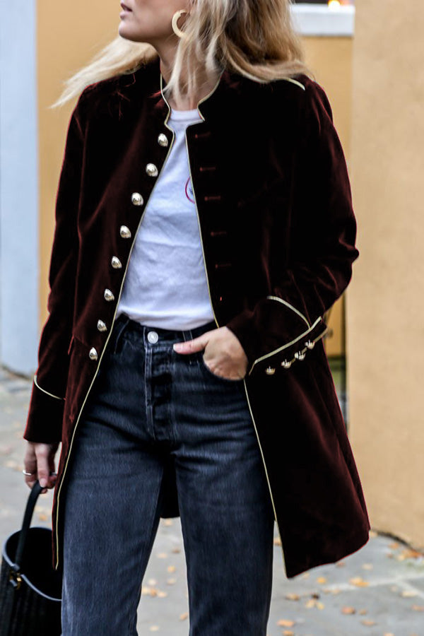 Levoire | Veste En Velours Réversible Avec Look Militaire Pour Femmes