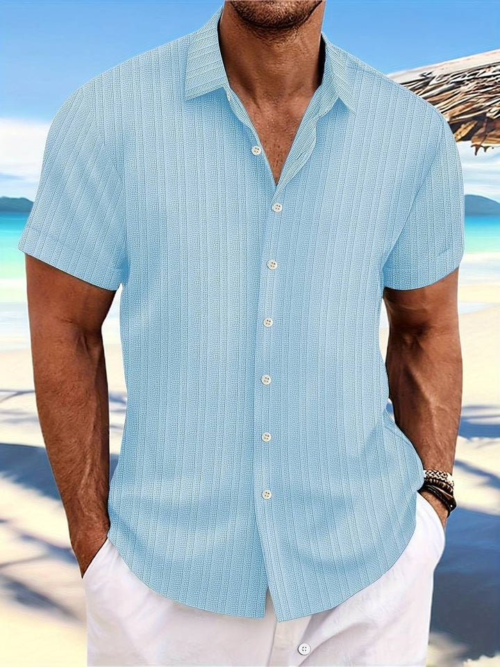 Levoire | Chemise Élégante À Motif Rayé Décontracté Bleu clair