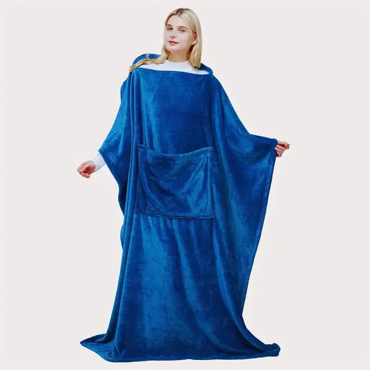 Levoire | Confort Ultime Coussin Couverture avec Grande Poche Bleu