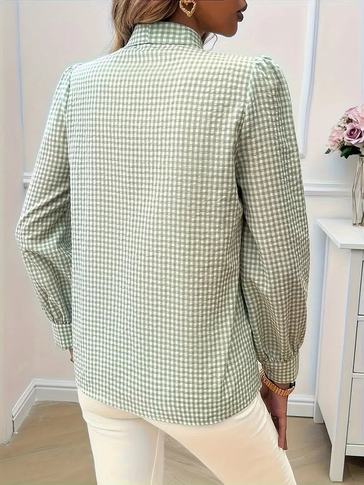 Levoire | Chemise À Carreaux Avec Détail En Noeud Pour Femmes