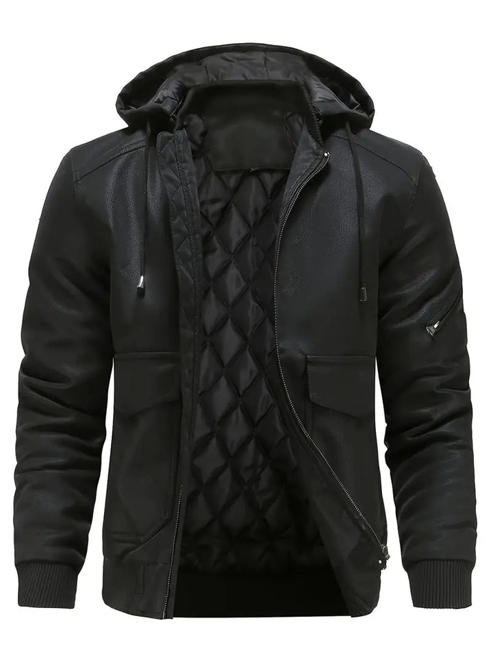 Levoire | Veste avec capuche, fermeture éclair et doublure chaude Noir
