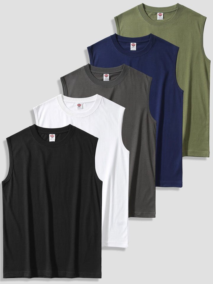 Levoire | Haut À 100% Coton Pour Homme Uni Noir+Blanc+Gris Foncé+Couleur Mérinos+Vert