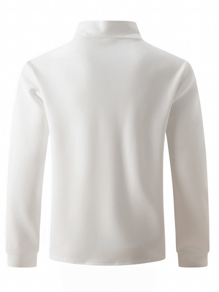 Levoire | T-Shirt Uni Pour Homme À Manches Longues Et Col Zippé