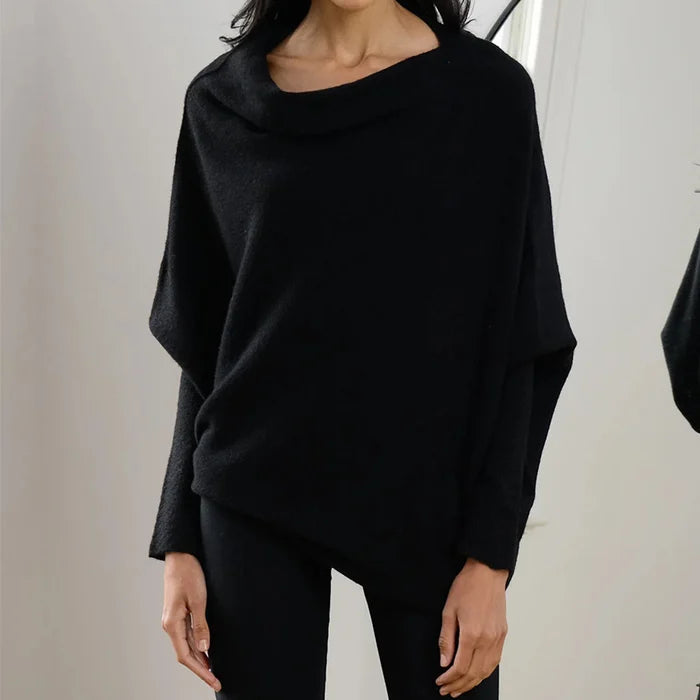 Levoire | Robe Drapée Asymétrique Noir Une taille
