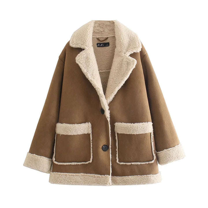 Levoire | Veste En Fleece En Cuir Khaki