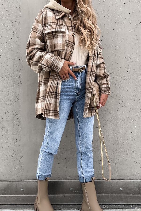 Levoire | Veste Élégante À Carreaux Avec Capuche