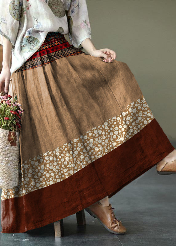 Levoire | Jupettes En Lin De Motif Mustankukka, Taille Élastique, Été