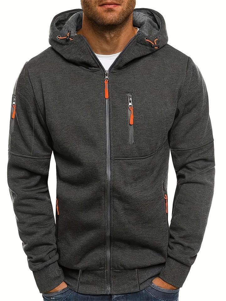 Levoire | Sweat À Capuche Sportif Avec Fermeture Éclair Gris foncé