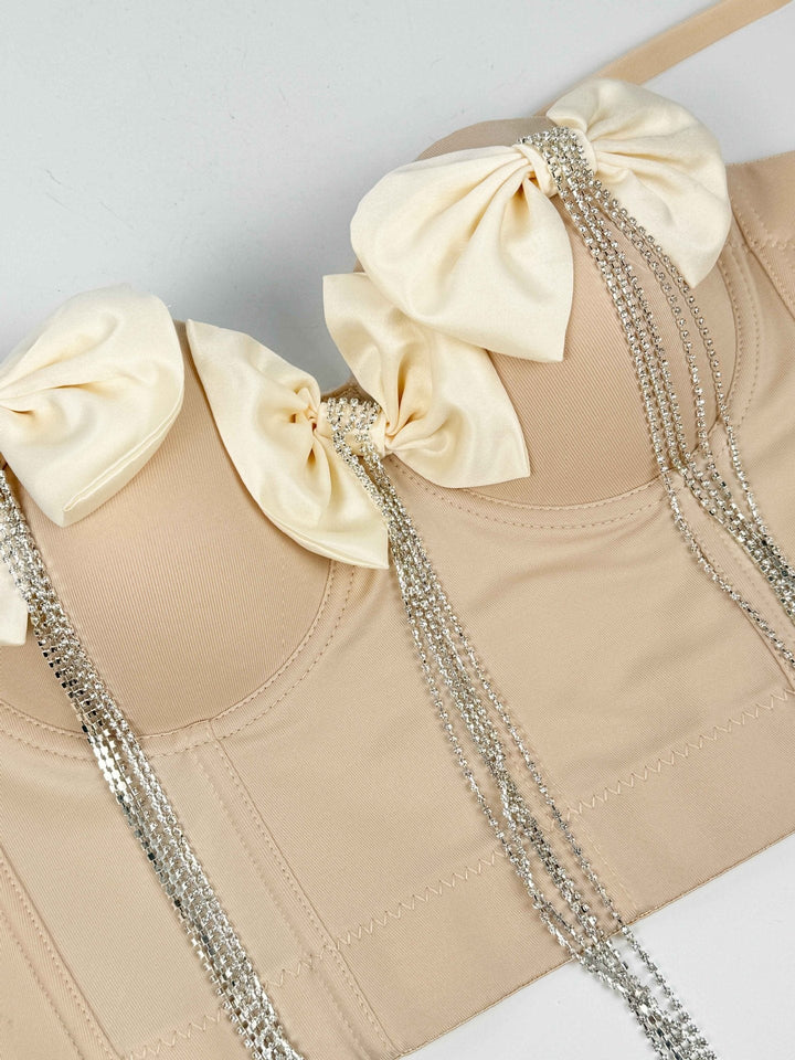 Levoire | Corset élégant avec des rubans doubles et des strass