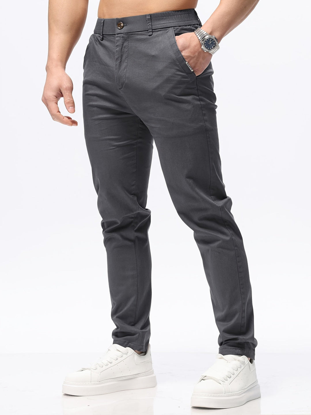 Levoire | Stretch Slim Fit Détente Mélange De Coton Pantalon