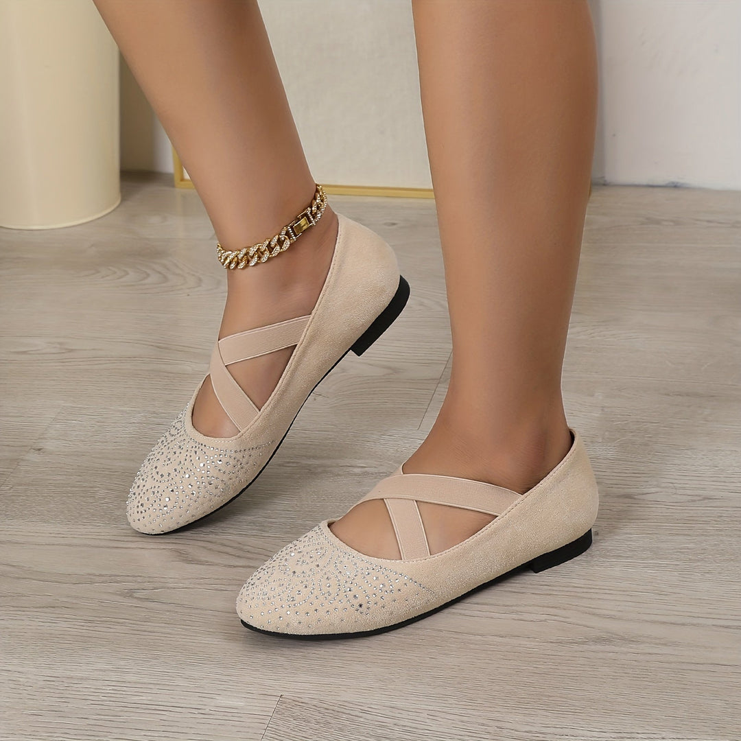 Levoire | Ballerines À Strass Avec Sangle Élastique