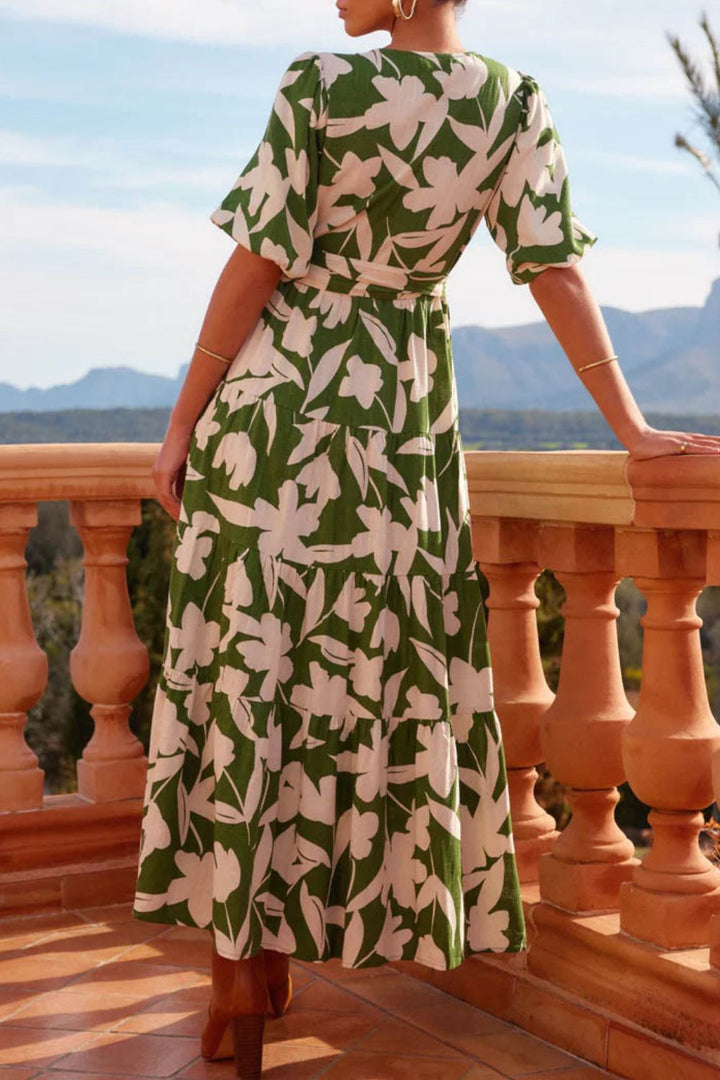 Levoire | Robe À Manches 3/4 À Encolure Croisée
