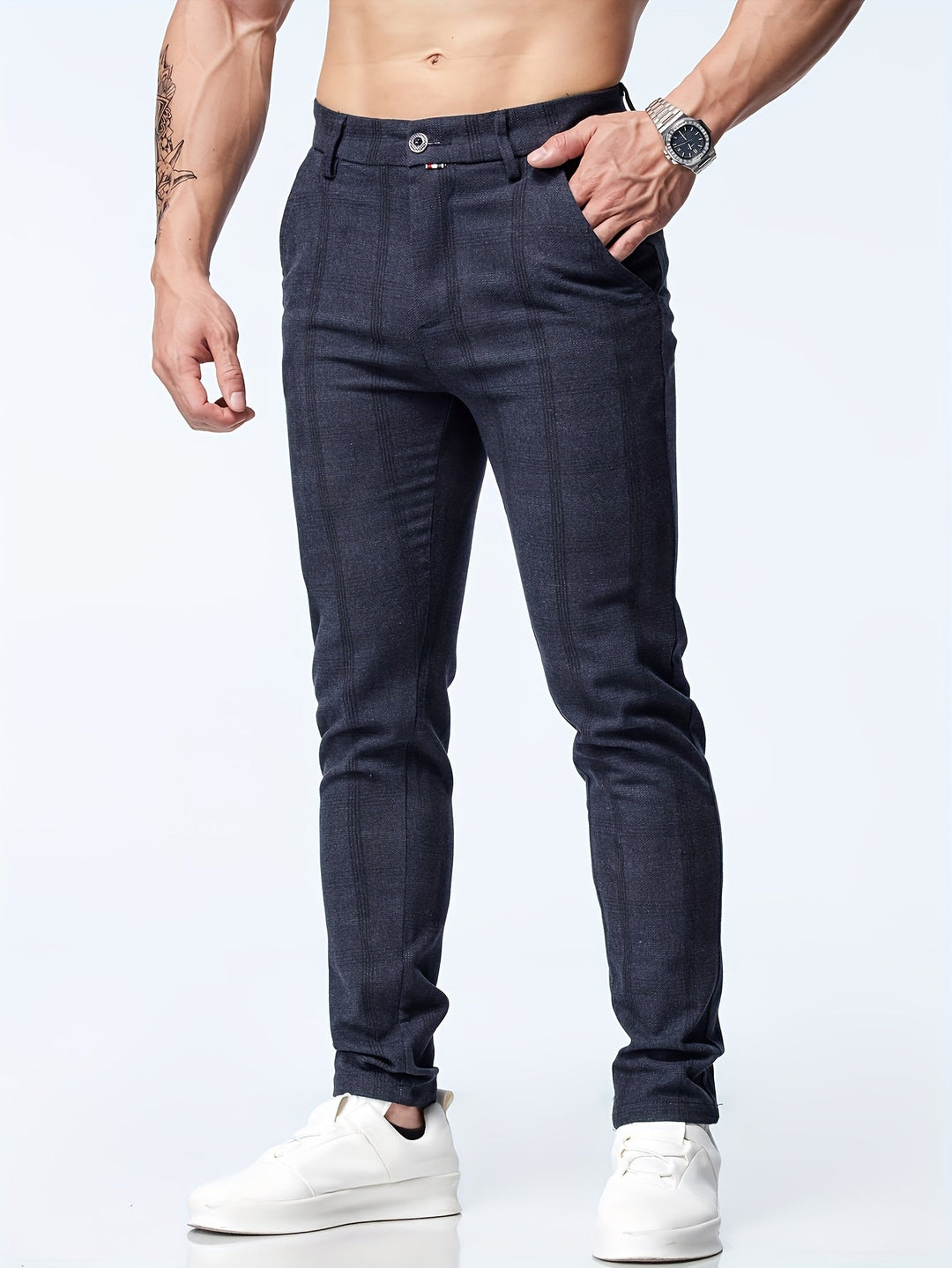 Levoire | Pantalons Décontractés Slim Fit À Motifs Pour Hommes