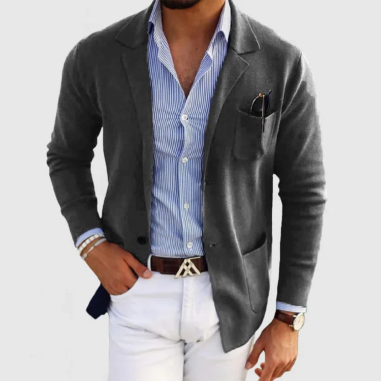Levoire | Blazer Élégant Pour Hommes Avec Des Détails Décontractés gris foncé