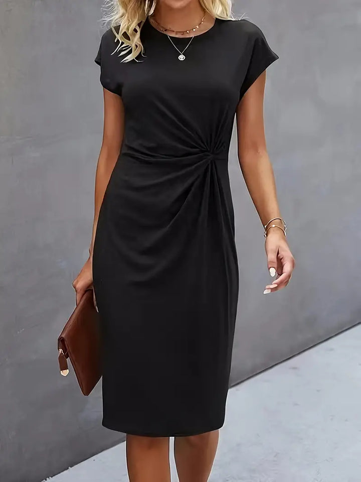 Levoire | Élégante Robe Corporelle Mettant En Valeur Avec Encolure Ronde Noir