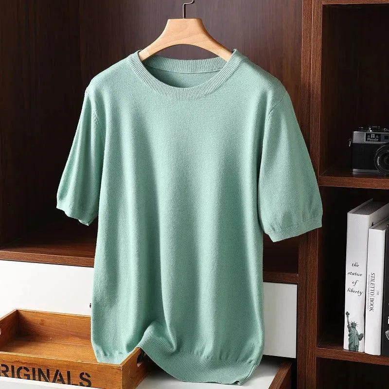 Levoire | T-shirt d'été léger pour hommes à manches courtes Vert clair
